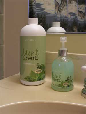 Melaleuca Mint & Herb Hand Wash - pump dispenser and 32 oz. value sized refill bottle